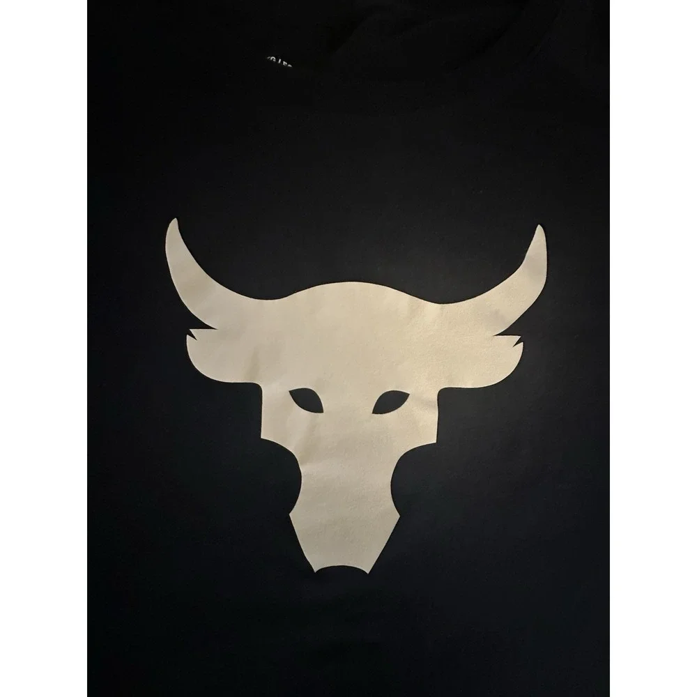 Under Armor‎ Project Rock Womens T Shirt XL Black Loose Fit Logo Iron Paradise